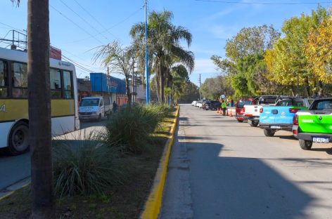 Avanzan las obras de repavimentación y de reconstrucción de veredas en la localidad de Maquinista Savio