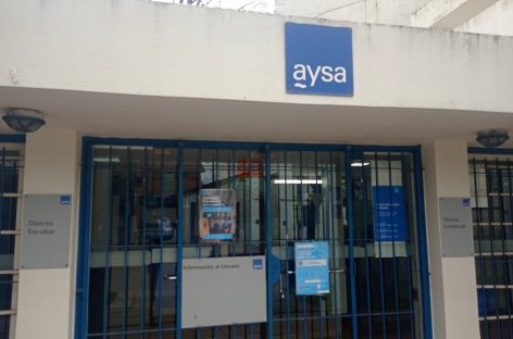 A partir de hoy AySA cierra su oficina de atención al público en Escobar